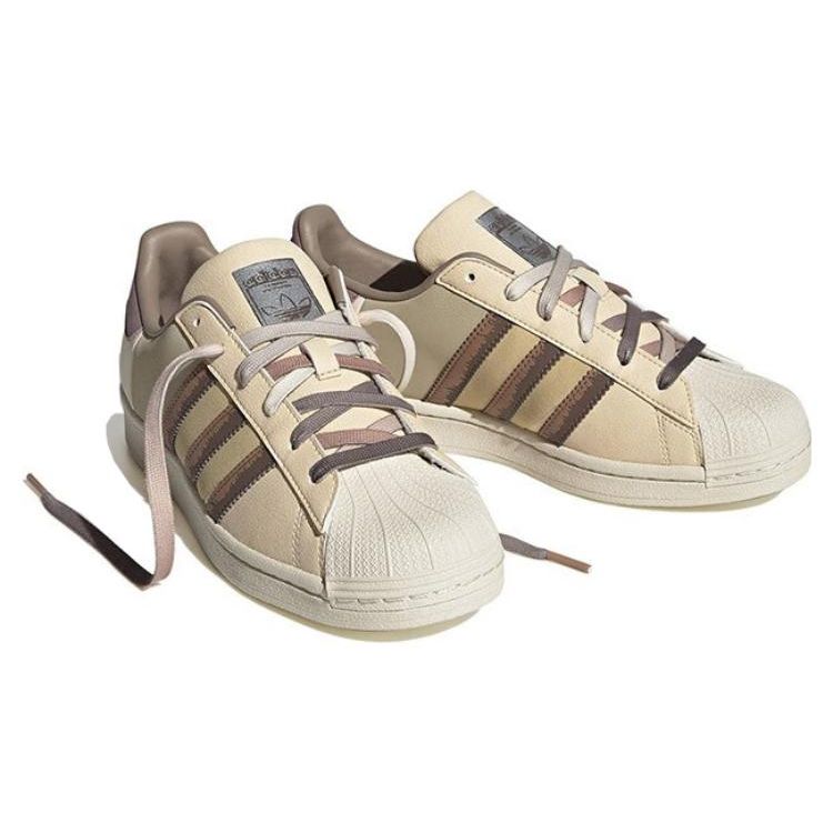 Adidas Originals Superstar Synthetic Leather Versatile Casual Low-Top Sneakers Women Sneakers Brown IE1911
