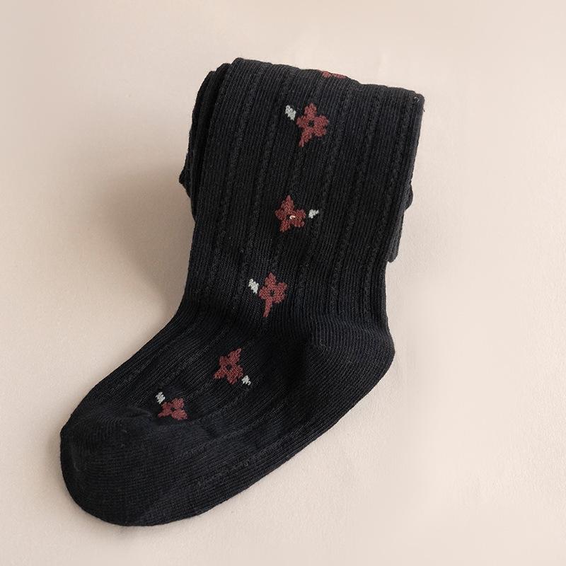 

Spring Autumn Children Clothing Girls Leggings Cartoon Flower Tight Pants Baby Pantyhose Girls Slim Legging Kids Pants XS чёрный