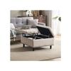 Chaise De Rangement - MUVOE - Banc Relevable - Tissu Doux - Beige - 1 Place