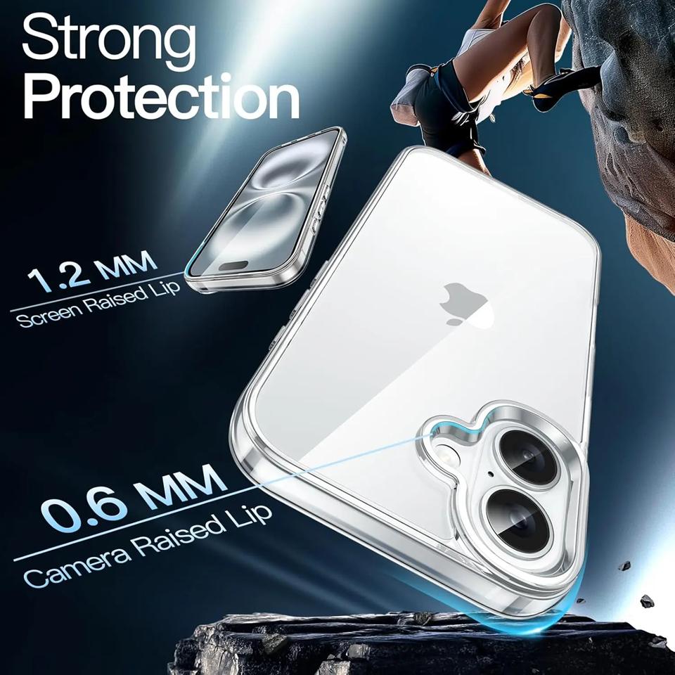 Yellowing Clear Acrylic Case For iPhone 17 Air 16 15 Pro Max 14 Plus 13 12 11 Shockproof Phone Cover Accessories