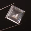 AAA Flawless 14x14 Heated Ceylon White Sapphire Square Cut Loose Gemstone