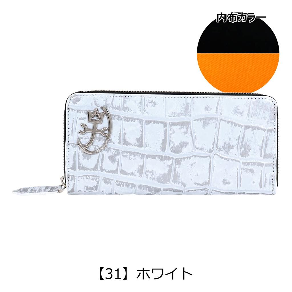 Long Wallet Round Zipper Genuine Leather Zip 023623 Long Wallet Leather Cowhide Metal Foil Vintage Style Black [Castelbajac] Men's [01]