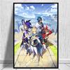 Genshin Impact Poster Gioco Animazione Tela Pittura Camera da letto Dormitorio Sala giochi Decorazione della parete di casa Supporto personalizzazione dell'immagine