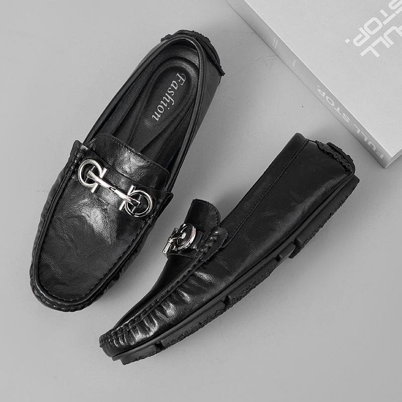 Fashion Handmade Mens Business Shoes Round Toe Casual Loafers Comfortable Man Slip On Footwear Leisure Walk Moccasins Soft Driving Flats