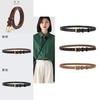 Womens Slim Alloy Buckle Belt With Geometric Elements For Elegant Casual Style