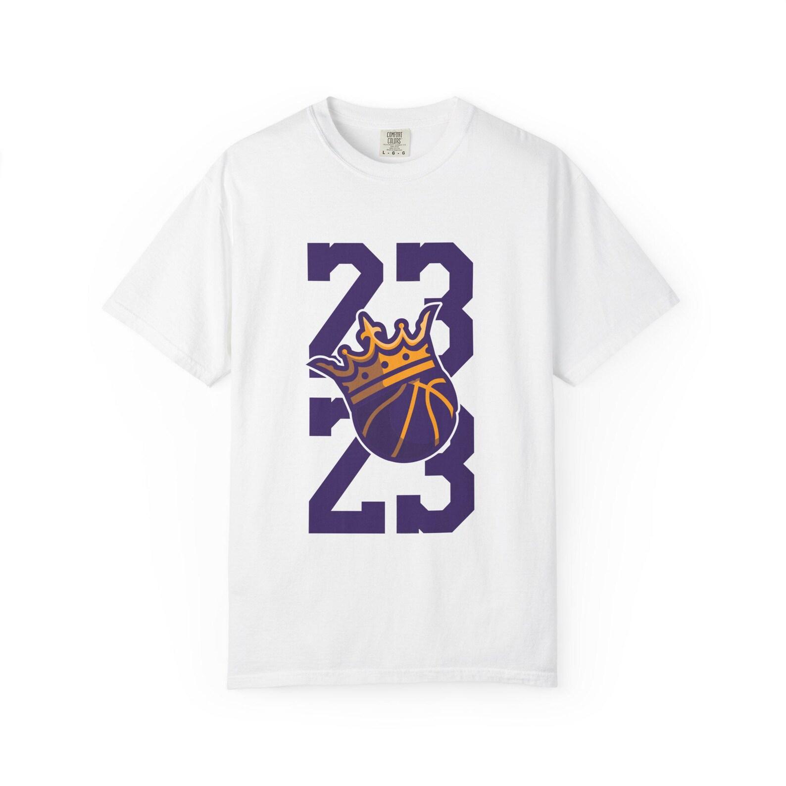 Crowned Basketball 23 T-Shirt | Purple Orange King Hoop Tee M