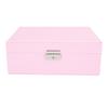 Double Layer Jewelry Box Soft PU Leather Jewelry Storage Organizer with Lock for Necklace Bracelet