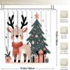 Christmas Merry Christmas 1/4pcs Winter Decoration Shower Curtain Set with 12 Hooks, Waterproof Shower Curtain, Non-Slip Bath Ma