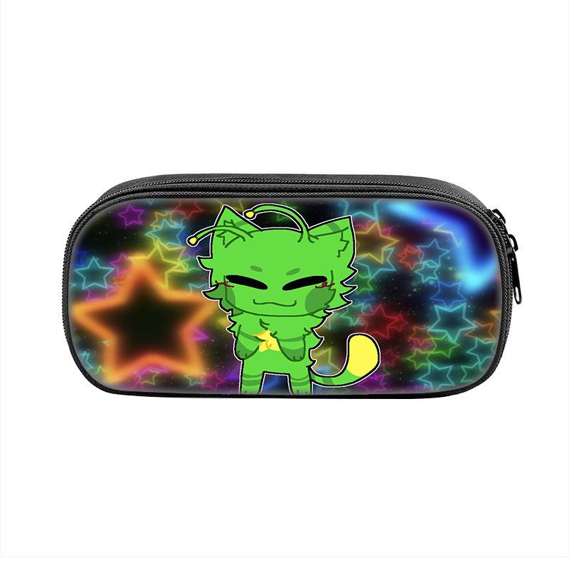 3D New Green Cat Regretevator Gnarpy Game Printed Pen Bag for Primary and Secondary School Stationery Bag