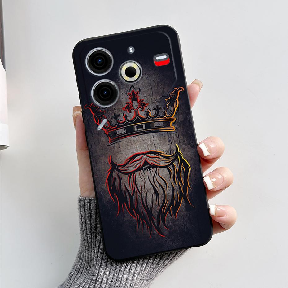 6.78" For Tecno Pova 6 Neo Case Pova6 Neo Back Cover Stylish Pattern Black Silicone Soft Phone Cases For Tecno Pova 6 Neo Fundas