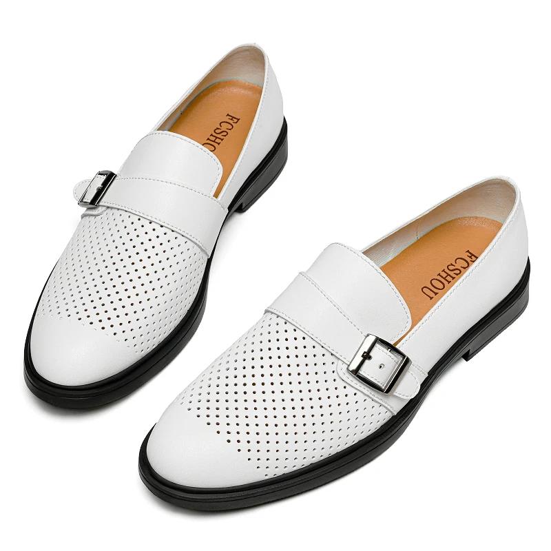 Fashion Luxury Brand Men's Genuine Leather Loafers Breathable Slip-On Shoes Male Casual Comfortable Business Shoes Men Wedding Dress