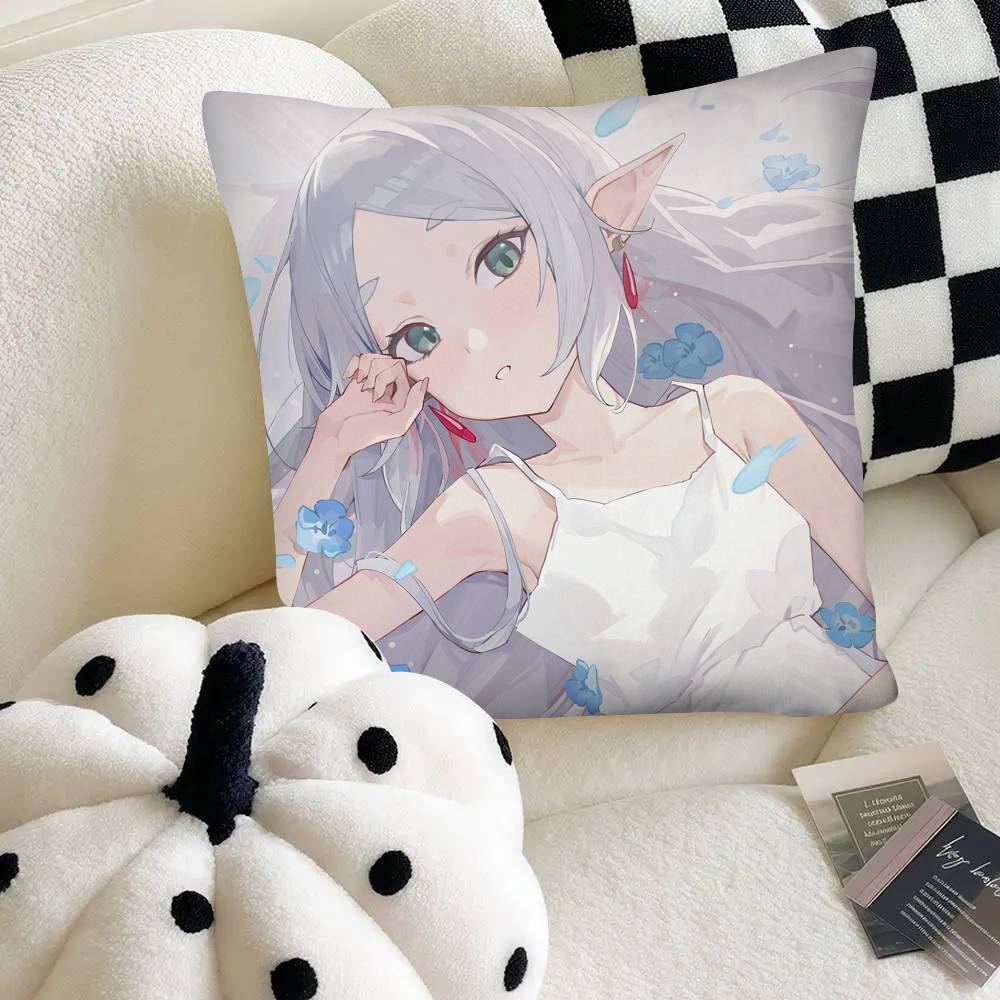 Frieren Anime Frieren Beyond Journey S End Pillow Case Square Pillow Bedroom Sofa Leisure Comfort Cushion Car Home Decoration