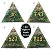 Zertifizierte Grüne Aventurin Pyramide mit Zibu Symbolen Kristall, Heim Glücksstein, mit Stein zur Geld- und Reichtumsmanifestation