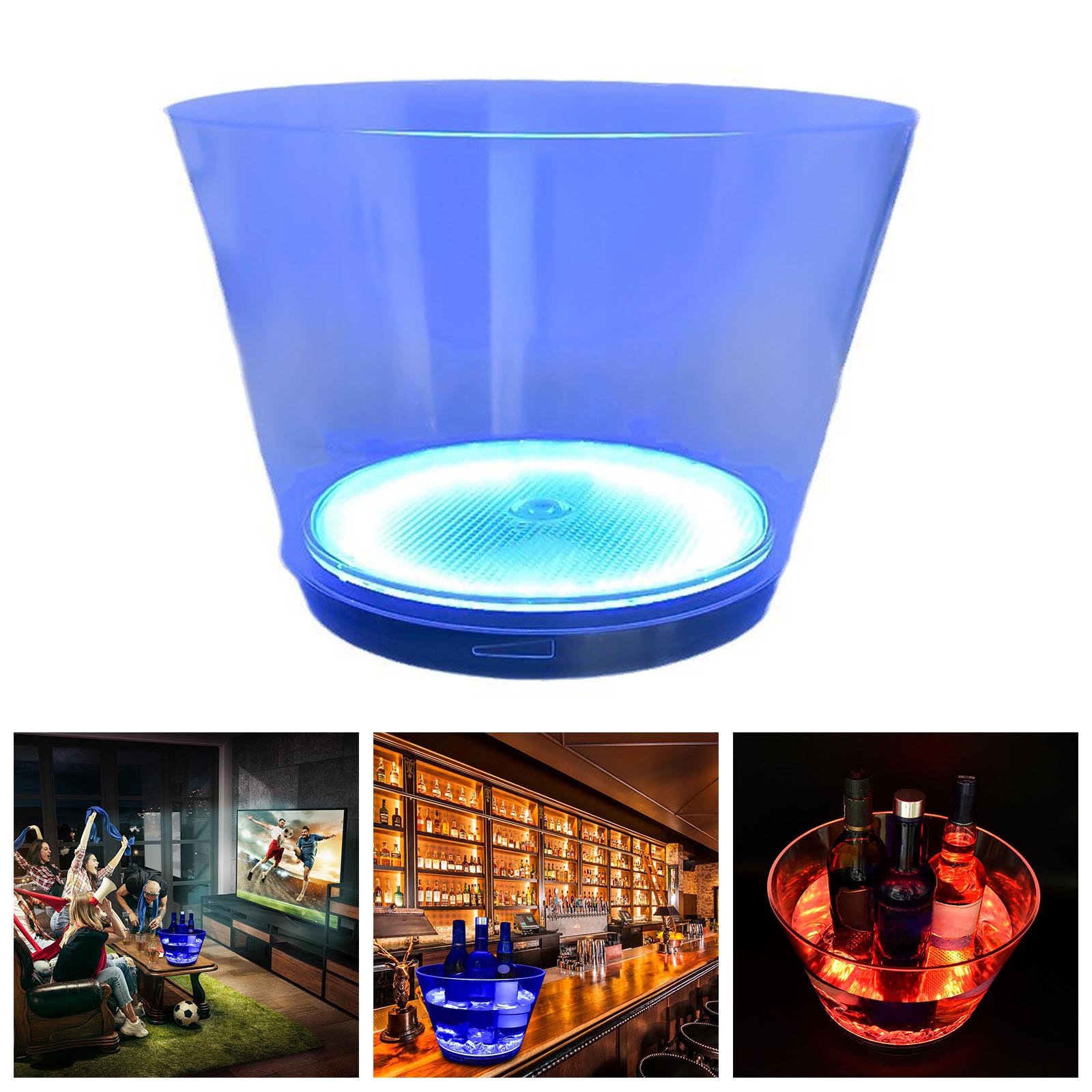 

Пластиковое ведерко для льда, прозрачная ванна для напитков, охлаждающая бутылки вина, шампанского и пива, контейнер для хранения