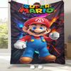 Retro M-Mario Bros Game Cartoon Flannel Blanket,Ultra Soft Warm Plush Throw for Home Bedroom Bed Sofa Cover Camping Picnic gift