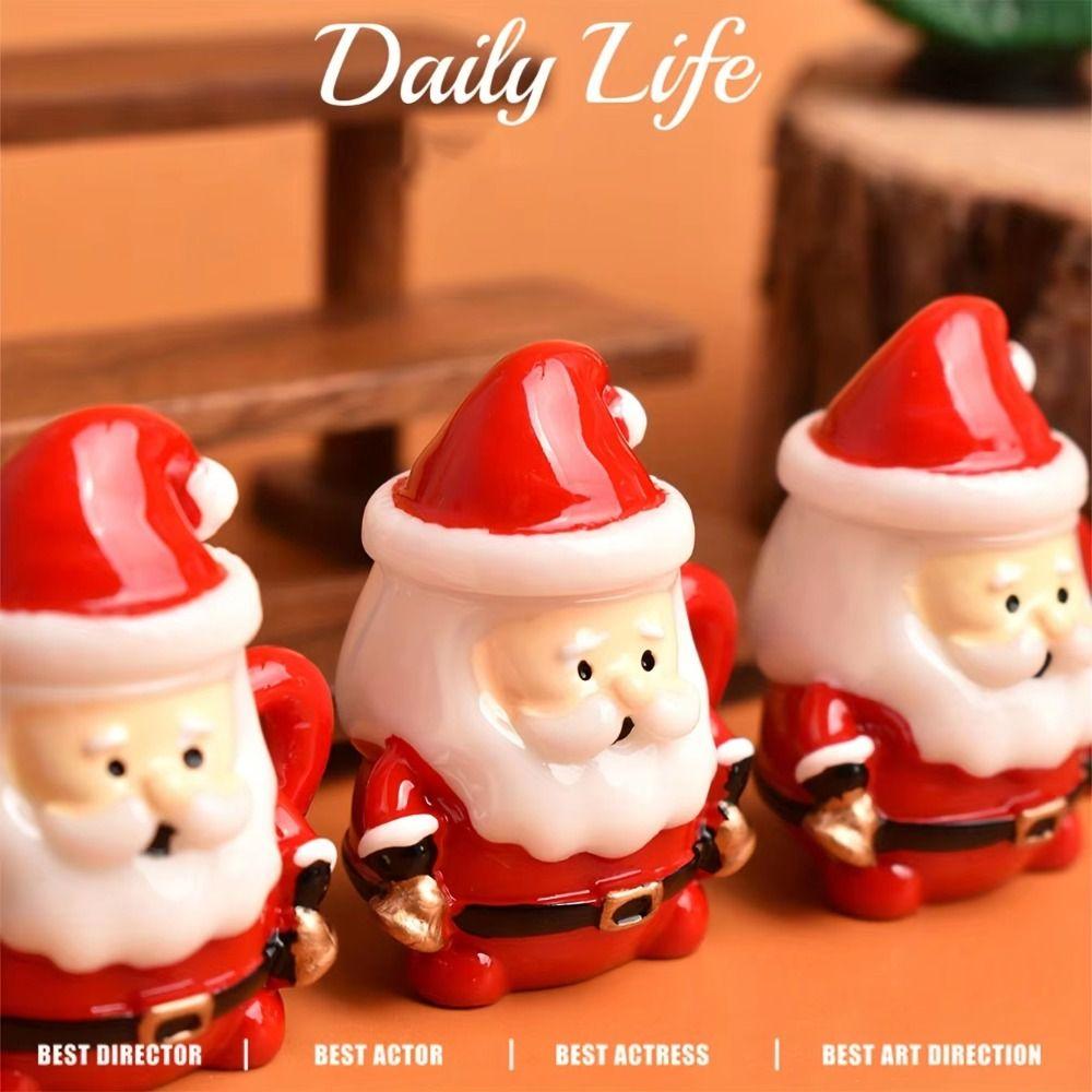 10 Set Resin Santa Claus Coffee Cup Pretend Play Toys Crafts DIY Miniature Christmas Water Cup Cute