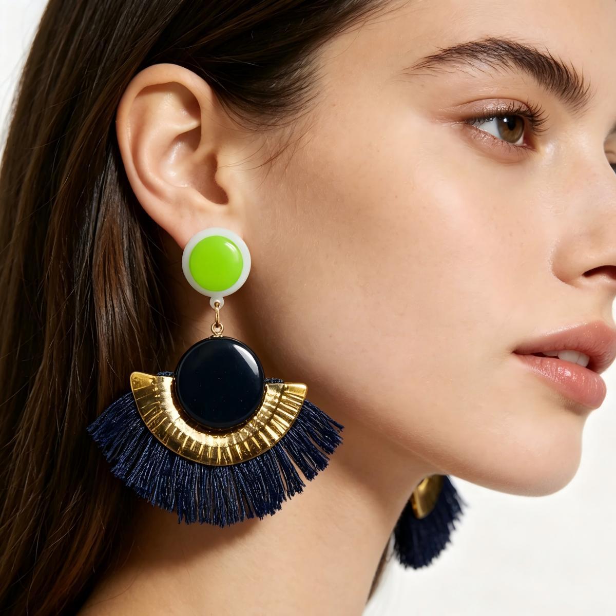 Unique Contrasting Tassel Earrings for Women: Personalized, Exaggerated, Sweet & Spicy Vacation Style