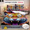 3Pcs Bedding Set Tiger Comforter Cover Set 1Pc Comforter Cover 2Pcs Pillowcases Ultra-Soft Comfortable Breathable Suitable