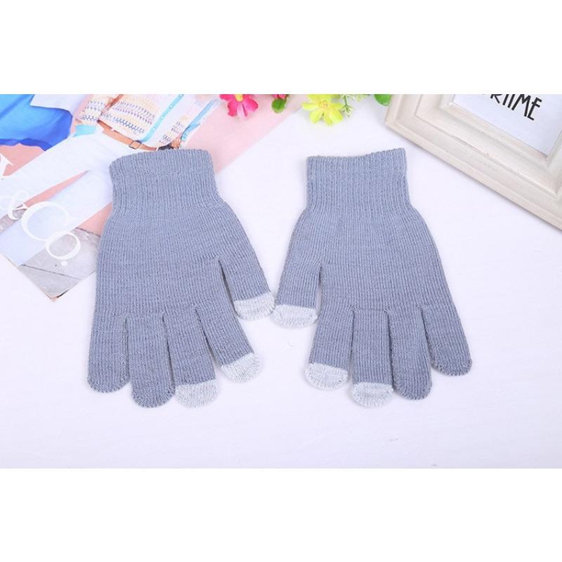 Korean Creative New Autumn and Winter Warm Knitted Magic Gloves Touch Screen Five-finger Gloves Acrylic Cycling Gloves