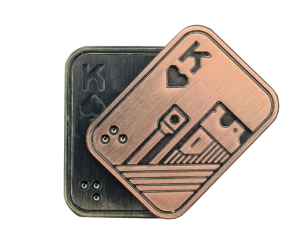 Aa Kk Metal Poker Push Card Toys Novelt Fidget Toys Spinning Top Decompression Interest Office Stress Relief Birthday Gift