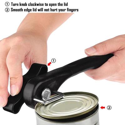 1pc Plastic Professional Kitchen Tool Safety Hand-actuated Can Opener Side Cut Easy Grip Manual Opener Knife for Cans Lid
