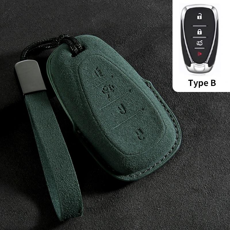 Car Key Case Cover Protective Shell for Chevrolet Chevy Malibu Camaro Cruze Traverse Spark Equinox Sonic Volt Suede Car Keychain