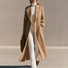Women's Extra Long Wool Overcoat with Back Slit - Elegant Winter Coat
