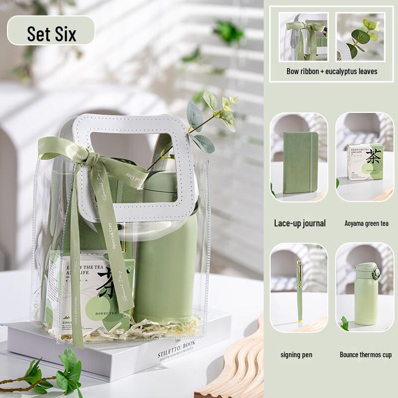 Business Gift Set: Thermos, Green Tea, Pen, Notebook Set 6