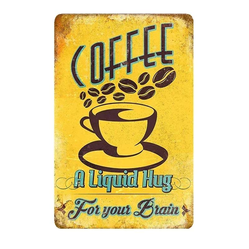 Metal Painting Signs Cake Dessert Hamburger Plaque Bar Pub Bakery Cafe Creative Gifts Iron Signs Wall Decor Wall Plate Pendant