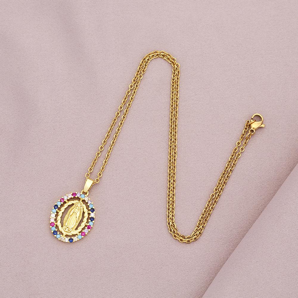 Fashionable French Madonna necklace with non fading personality and retro style accessories