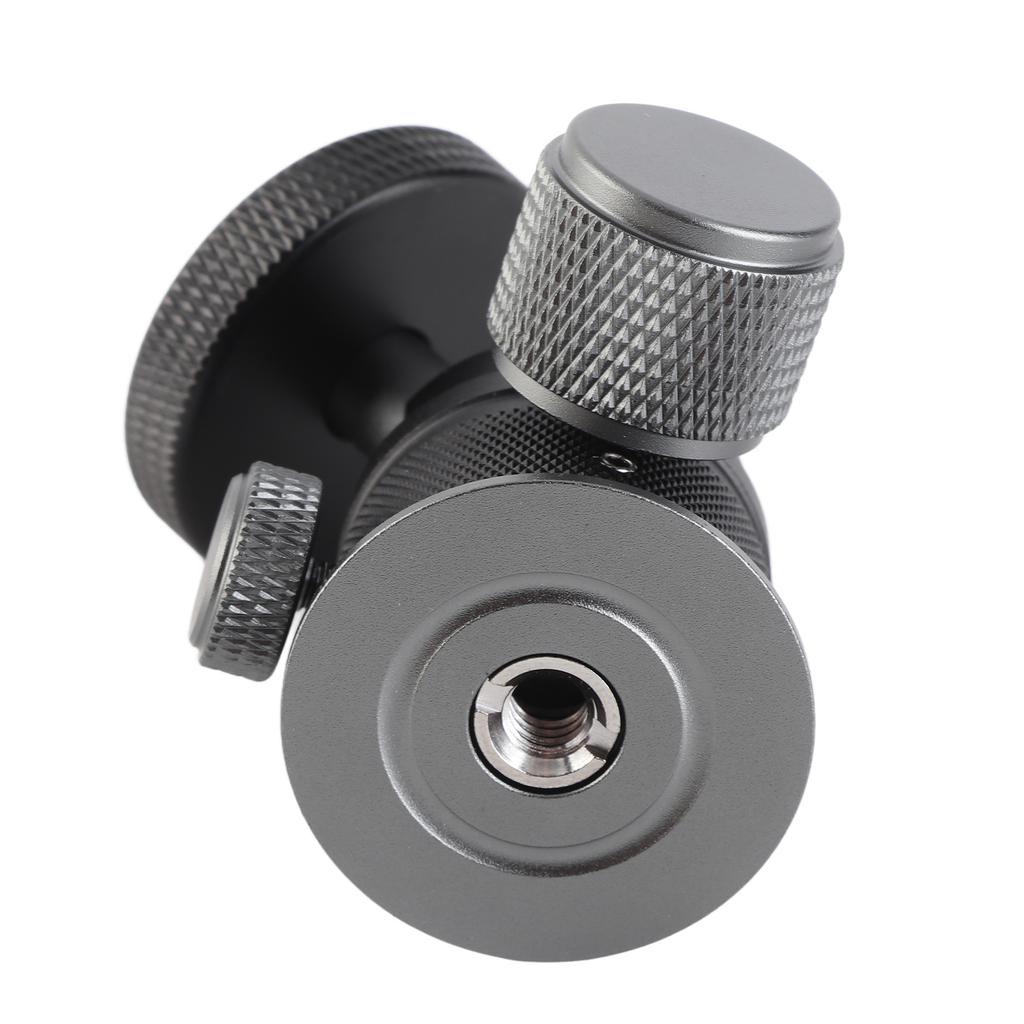 Aluminum Alloy Ball Head 360 Degree Rotation 180 Degree Folding Dual U Shape Slot 1 4in Mount Tripod Ball Head