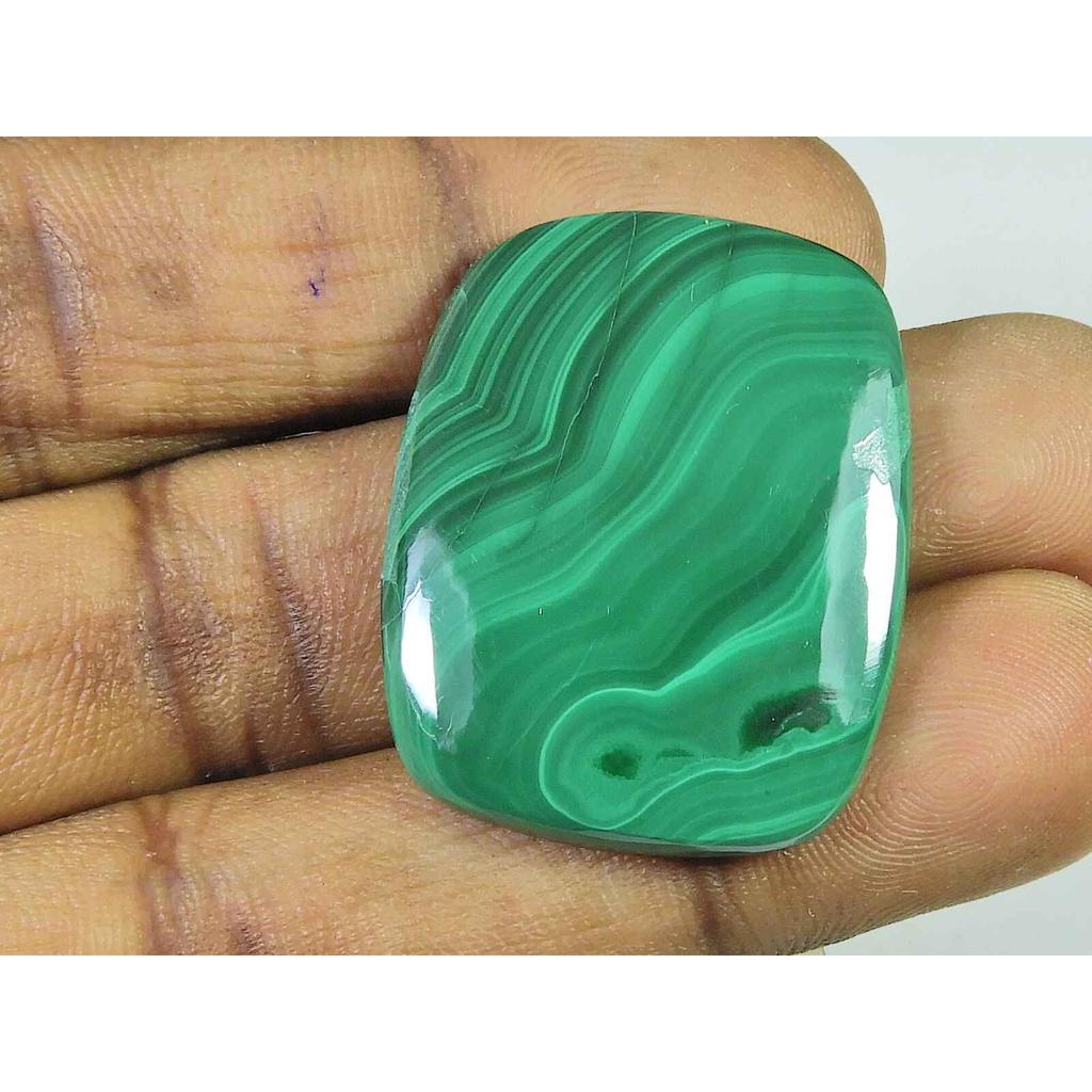 58Cts. Natural Green Malachite Octagon Cabochon Loose Gemstone 26X34MM SK-2000