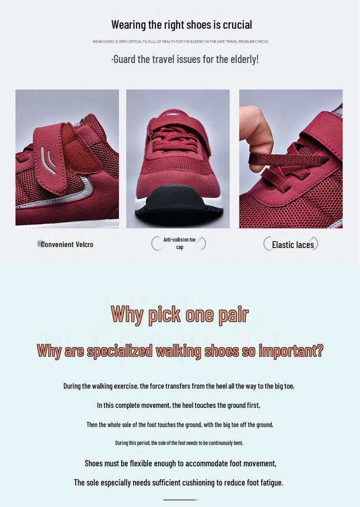 Non-Slip Casual Walking Shoes for Middle-Aged & Elderly Parents - Spring/Autumn Wear-Resistant Footwear for Men & Women