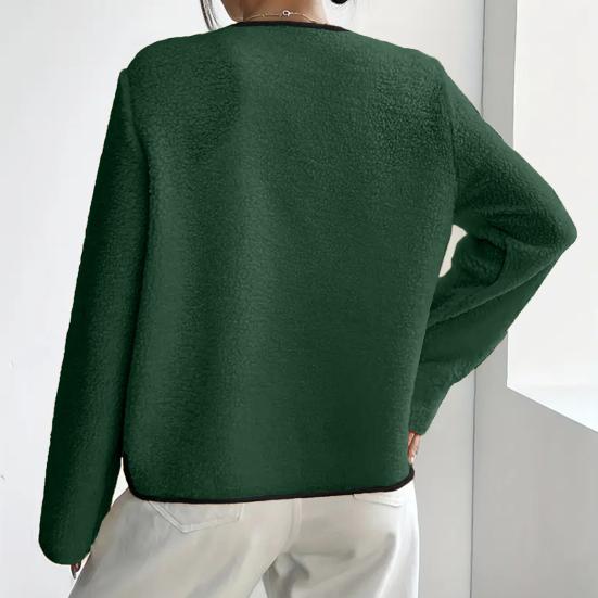 Women's Open Front Fleece Jacket Long Sleeve Cardigan Coat Soft Fuzzy Sherpa Jackets Fall Casual Warm Outerwear