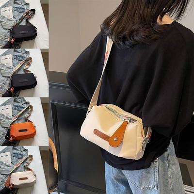 Trendy Multicolor Crossbody Bag Widen Belt Oxford Cloth Single-Shoulder Bag Casual Style Thicken Tote Bag Daily Casual