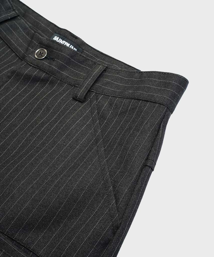 SAINTPAIN Sp Twist Stripe Wide Slacks Black
