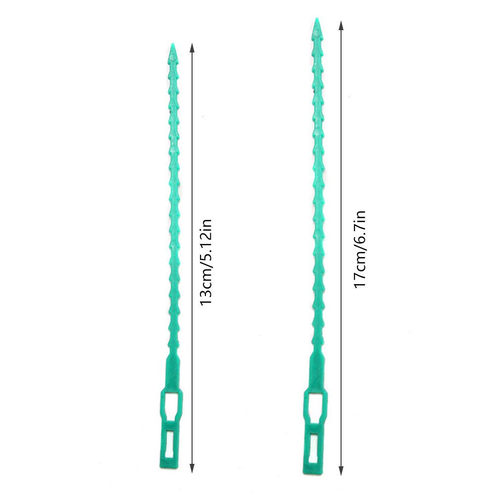 100 stk Gjenbrukbare hagekabelbånd Plantestøtte Busker Festemiddel Trelåsing Justerbare plastkabelbånd Verktøy 13/17cm