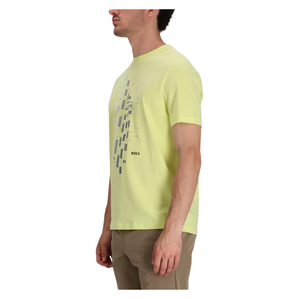 BOSS Mens Geometric Stretch Regular T-Shirt