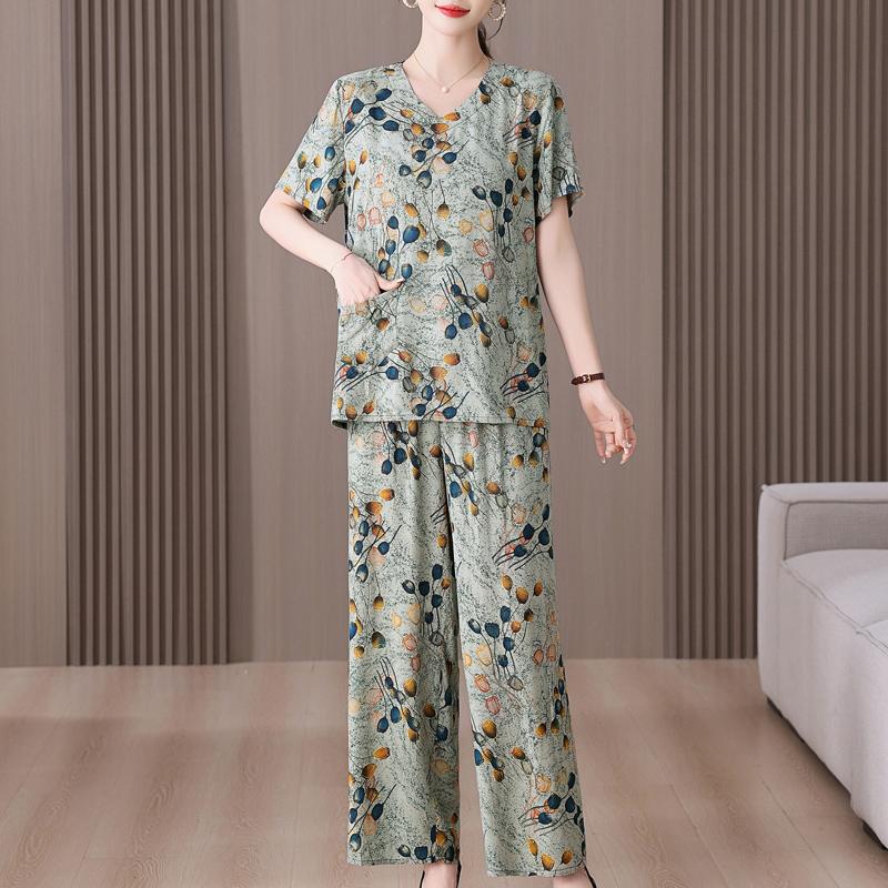 Letni Damski Zestaw Dwuczęściowy Plus Size Eleganckie Komplety Spodniowe Casualowa Odzież Damska