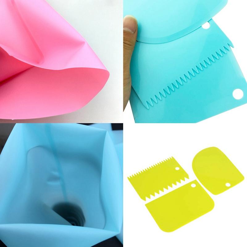 14pcs Cake Decorating Kit Piping Tips Silicone Pastry Icing Bags Nozzles Cream Scrapers Coupler Set DIY Cake Decorating Tools