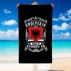 Quick Dry Beach Towel Albania Pattern, Lightweight Absorbent Towel for Pool Beach Vacation Use