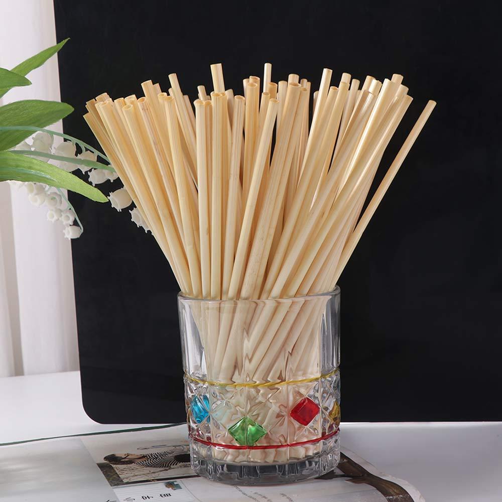 100Pcs 20cm Wheat Drinking Straws Eco-Friendly Natural Environmentally Straws Portable Disposable Degradable Straws Bar