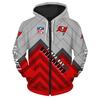Europäischer und amerikanischer Herren- und Damen-Pullover mit Digitaldruck NFL-Fußball durchgehender Reißverschluss Kapuzenpullover, Strickjacke