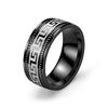 Anello con Motivo a Greca Vintage per Donne Uomini Acciaio Inossidabile Placcato Oro Banda da 8 Mm Anti-appannamento per Uso Quotidiano