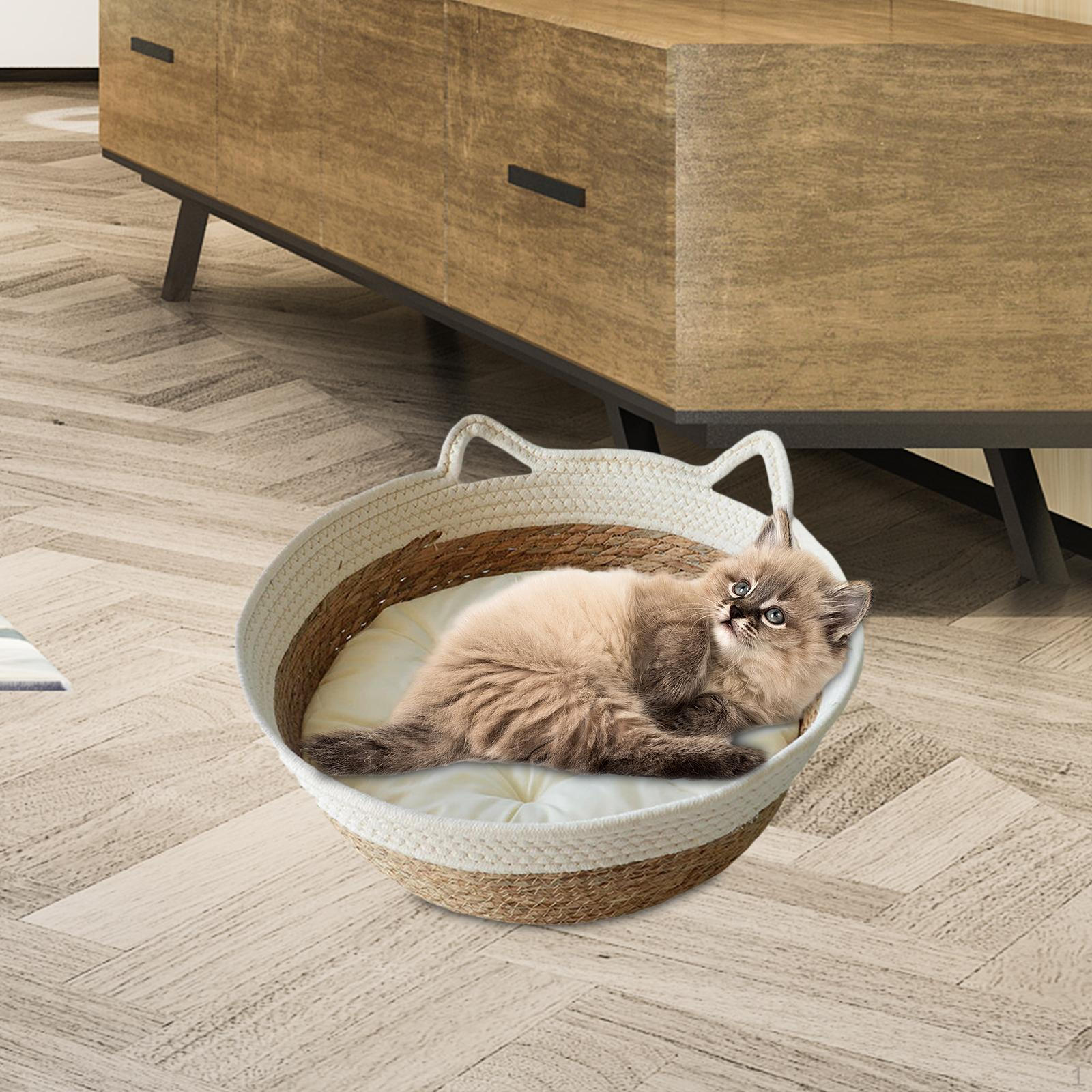 

Корзина для кошачьей кровати Домой Моющийся Дышащий Прочный Зима Лето Все сезоны со съемным Small