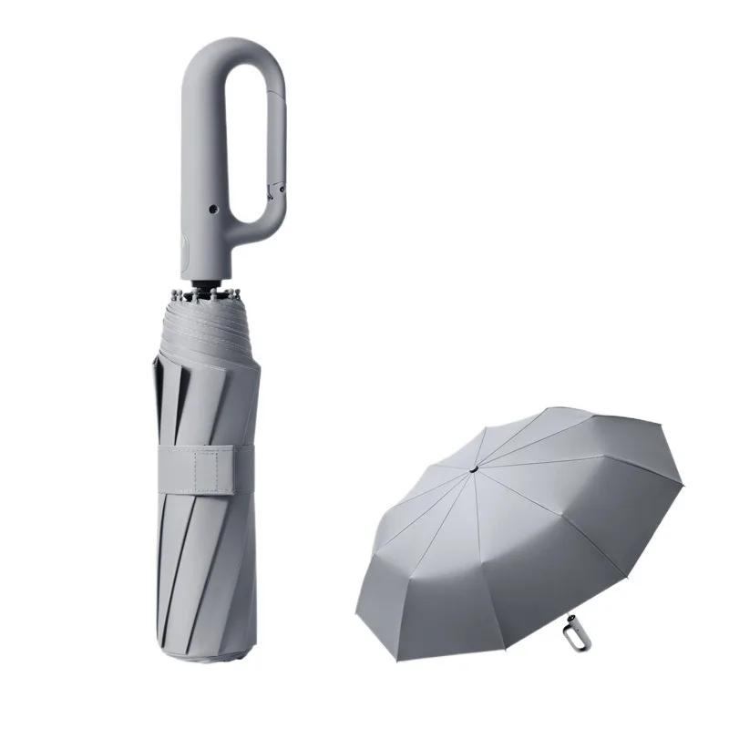 

High - End Automatic Foldable Sun & Rain Umbrella with Sophisticated Design- Function for Rain and Sun Protection metal-fiber composite&10K сірий колір