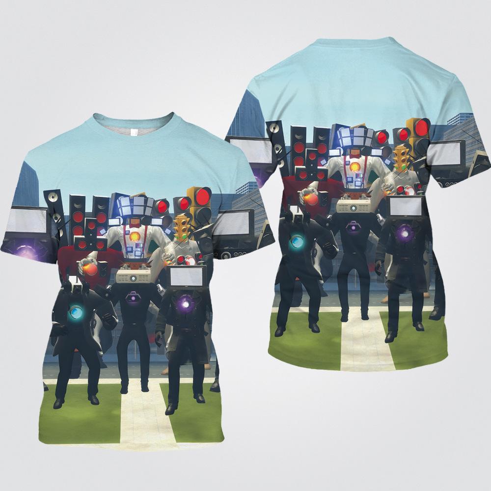 Summer Fashion Women/Men's Casual Game Skibidi Toilet Printed Cosplay Short Sleeve T-shirts