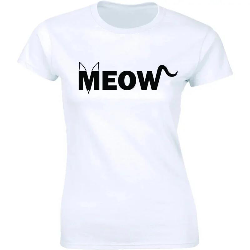 Meow Shirt Cat Kitten Rescue Pet Lover Funny Geek Science Nerd Cute Women's Tee