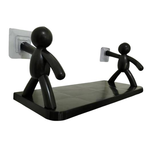 Mini Figures Storage Rack Cartoon Wall-Mounted Organizer Punch-Free Wall Storage Shelf for Kitchen Bathroom Living Room