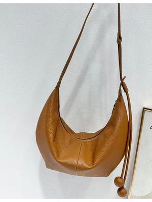 Echtleder Halbmond Umhänge-Schultertasche